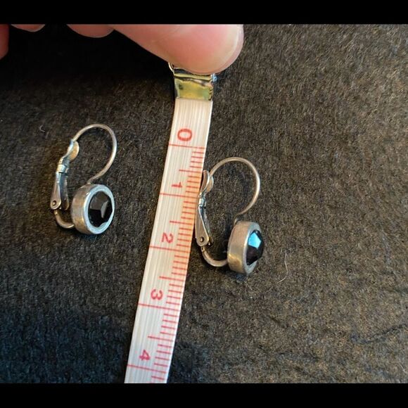 Y2K Black and Silver Tone Earrings - Picture 4 of 4